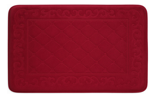 Alfombra Piso Baño Cocina 40 X 60 Cm Diseño Rombo Memory Foam Antideslizante Base Segura Lavable Acolchada Absorbente Suave Decorativa Moderna Durable