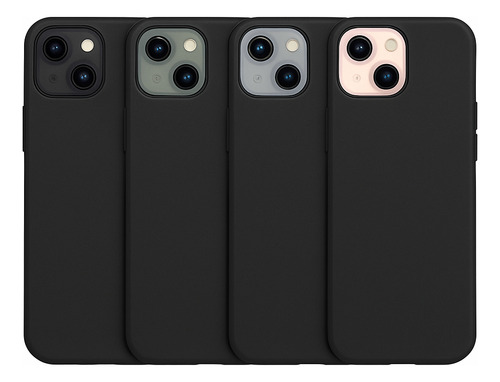Capa Capinha Case iPhone 13 Silicone Aveludada Branca Preta