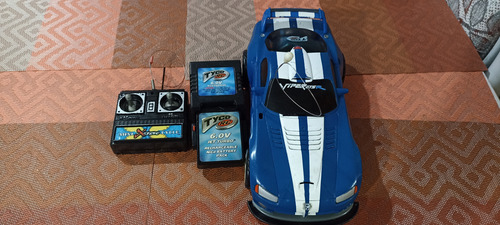 Carro De Radio Control Dodge Viper Gtsr De Tyco Rc Azul Capitán América (Usado)