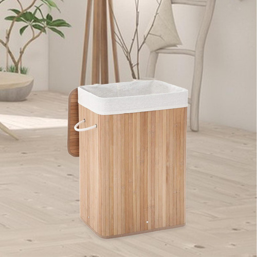 Cesta De Lavandería De 72 L Con Tapa Abatible Para
