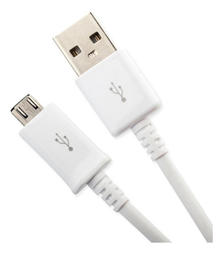 Cable Genérica Micro-usb Blanco Con Entrada Usb Salida Micro-usb