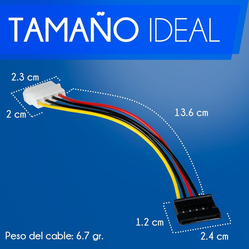 Cable Adaptador Ide Molex A Disco Duro Sata