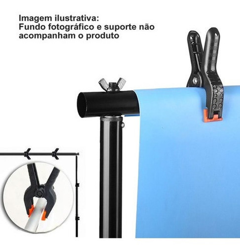 Imagem 2 de 7 de 8x Grampo Presilha Garra Pinça P/ Suporte Fundo Fotográfico