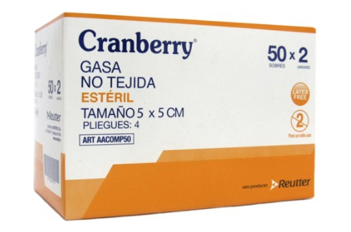 Gasa Estéril 5x5- Caja 50 Unidades  Cranberry