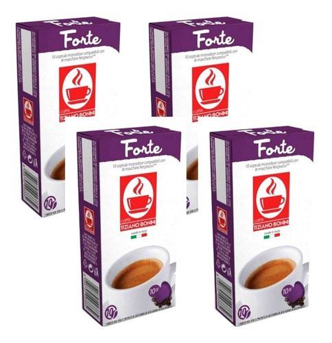 Cafe 10 Capsulas Forte Nespresso Compatible Cafe Bonini X4 U