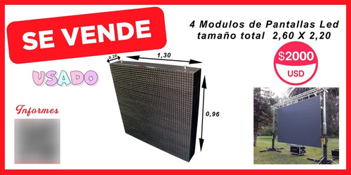 Pantalla Led 2,60x2 (Usado)