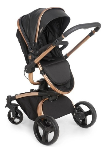 Carrinho De Bebê Travel System Dzieco Vulkan Preto /dourado Chassi Dourado