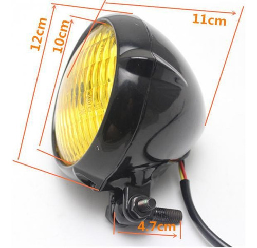 Motornike Faro Delantero Ámbar Para Bobber Chopper