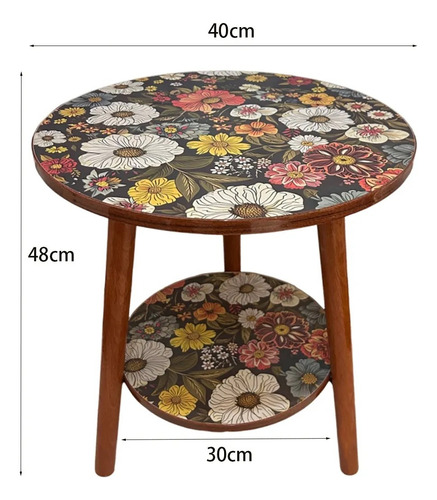 Mesa De Centro Minimalista De Madera Mesa Lateral 2 Estantes Marrón