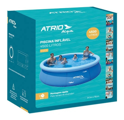 Piscina Inflável redonda Atrio ES305 de 3m x 76cm 4500L azul