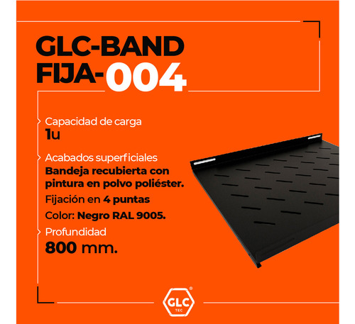 Bandeja Para Rack Con Fijación Frontal De 19 Glc 800mm 1u