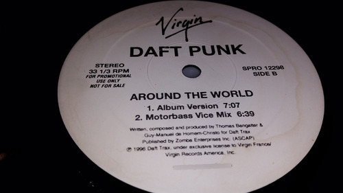 Daft Punk Around The World Vinilo Maxi Usa Promo Rareza 1996