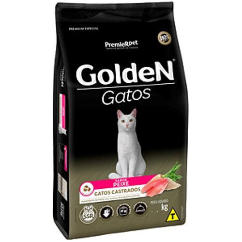 Ração Golden Gatos Adultos Castrados Peixe 3kg