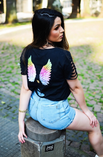 Imagem 2 de 4 de Cropped Customizado Asas Coloridas Zero Lifestyle