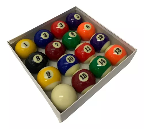 Jogo Bolas Bilhar Sinuca 52mm Numeradas Branca 54mm : : Esporte