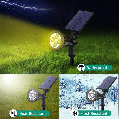 Foco Solar Jardín Led Impermeable, Luz Cálida