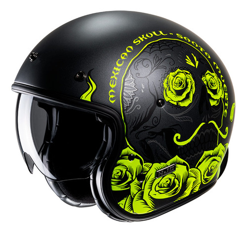 Casco  Hjc V31 Desto Amarillo Negro