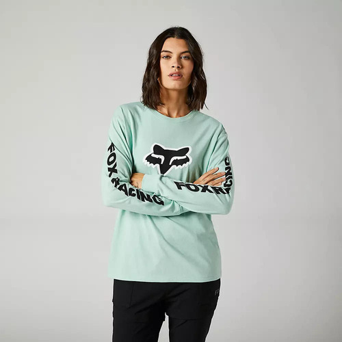 Polera Lifestyle Mujer Karrera Manga Larga Verde Agua Fox