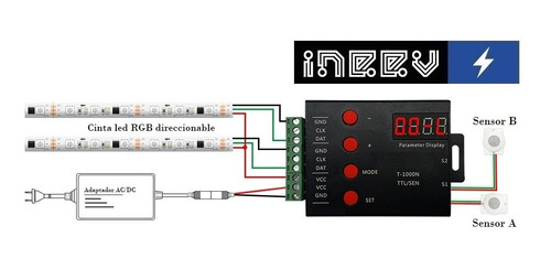 Controlador Led Ws2812 Ws2811 Para Escaleras Gradas T-1000n