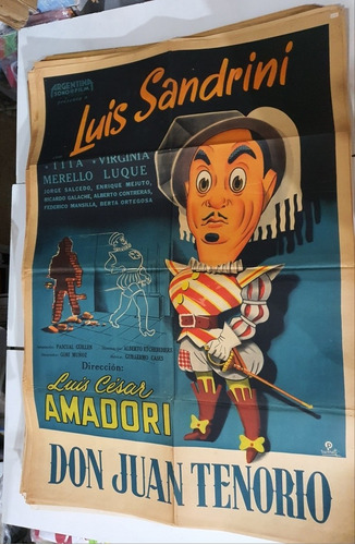 Antiguo Afiche Cine Original-don Juan Tenorio- Sandrini-sb