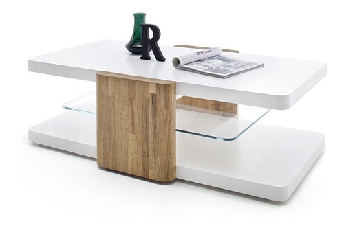 Imagen 4 de 5 de Mesa De Centro Moderna Ref: Salma Lacado Y Madera Natural