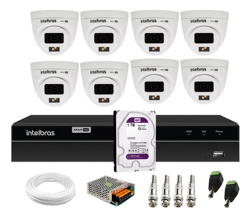 Kit Intelbras 8 Cam. 1220d Full Color Dvr 1208 1tb Purple