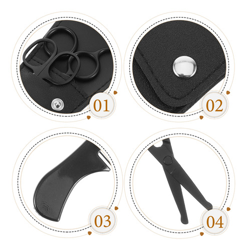 1 Set/4 Pcs Stainless Steel Mustache Trimming Shear Men Bear