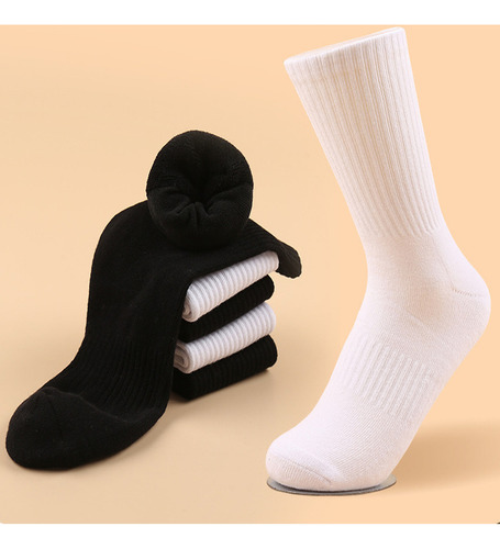 5 Pares De Calcetines Deportivos Largos De Algodón Transpira