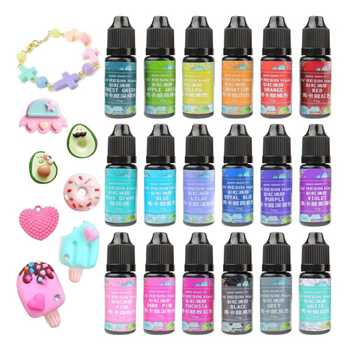 18 Pastel Solid Colors Uv Resin Hard Type 10ml 10g 0.02...