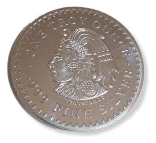 Réplica De Moneda Enchapado En Plata Maya Mexicana 