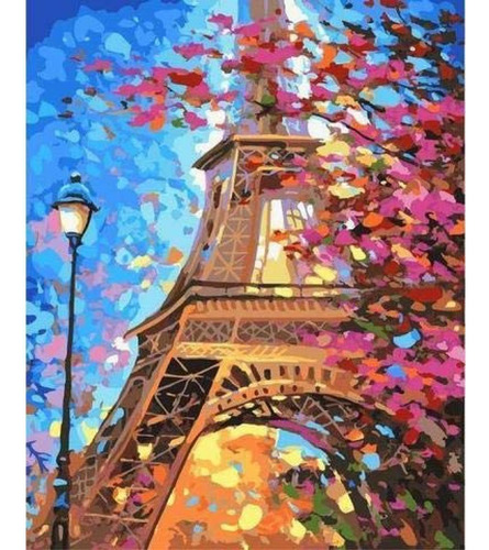 Kit De Pintura Por Numeros Sobre Lienzo Torre Eiffel