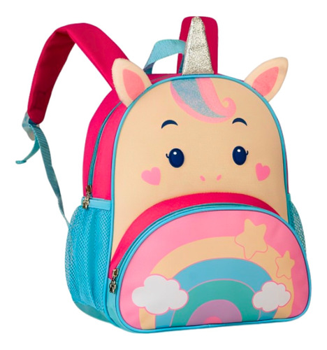 Mochila Infantil Alças Costas Acolchoadas Estampa Unicórnio