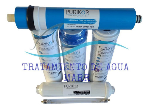 Kit Repuestos Para Osmosis Purikor 6 Etapas Con Uv