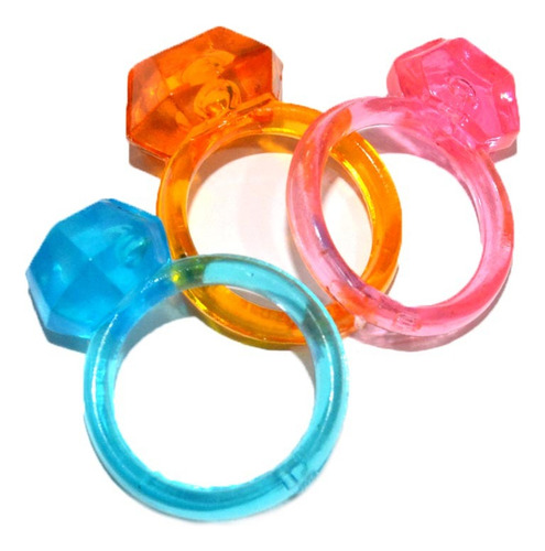 100 Anel Cristal Brinquedo Infantil P/ Lembrancinha Atacado Cor Variado