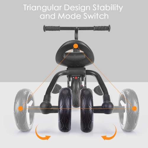 Triciclo 4 En 1 Para Niños Pequeños De 2 A 5 Años, Triciclos