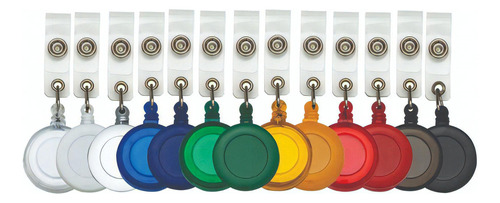 12 Unidades Porta Crachá Retrátil Roller Clip