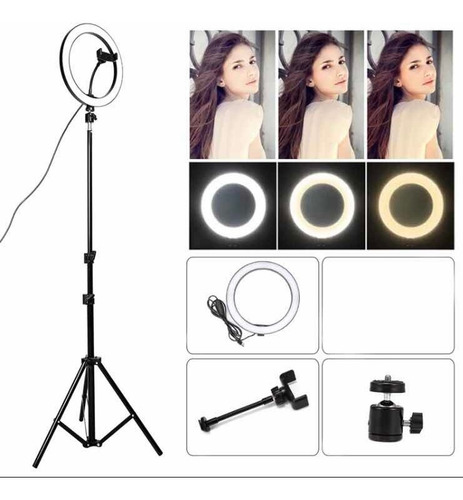 Imagen 3 de 5 de Kit De Aro De Luz Led Mas Tripode Tik Tok