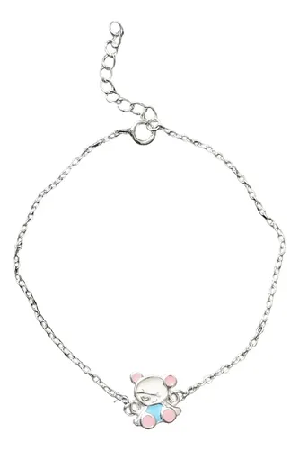 Conjunto Pinza Y Portachupetes Con Osito | Aplique De Plata De Ley 925‰ | Disponible En Azul Y Rosa, Incluye Caja De Regalo