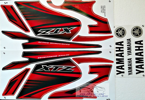 Kit Jogo Faixa Adesivo Yamaha Xtz 125 2012 A 2013 Vermelha Cor Vermelho