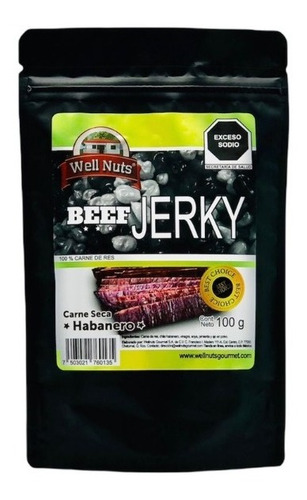 Beef Jerky Carne Seca 100% De Res Sabor Habanero 3 Pza