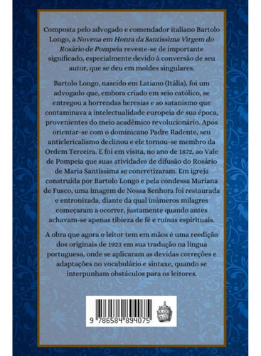 Novena Em Honra Da Ss. Virgem Do Rosário De Pompeia, De Bartolo Longo. Editorial Triregnum, Capa Mole, Edição 2 Em Português, 2024