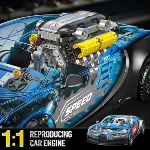 Mould King Kit De Modelo De Motor 10202 V12 Que
