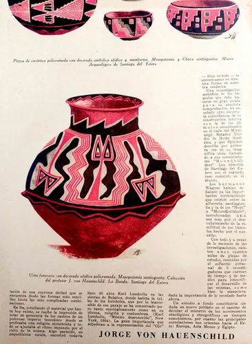Cerámica Chaco-santiagueña 1935 Wagner Hauenschild Prensa (Usado)
