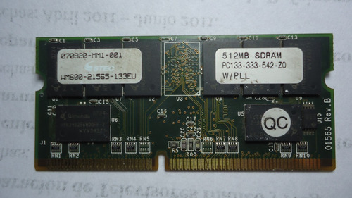 Memoria 512 Mb Pc133mhz Sdram Dimm Para Laptop Marca: Stec