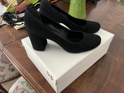 Zapatos Sofi Martire, N°38, Taco 7cm, Negro, Impecables!