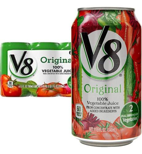 6x Suco De Vegetais Original V8 340ml