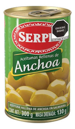 Aceitunas Serpis Rellenas De Anchoa 300 G