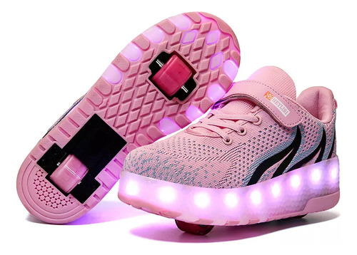 Zapatos De Patinaje Sobre Ruedas Luminosos De Dos Ruedas Led