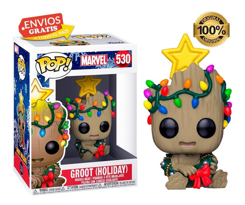 Funko Pop Groot Holiday Corona Y Estrella Navidad Marvel 530