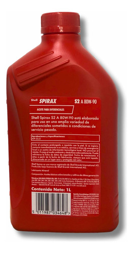 Aceite Shell Spirax A 80w90 Transmisión Manual